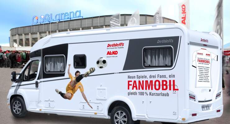 Als Sponsor des FC Augsburg ruft Alko mit Dethleffs eine besondere Fan-Aktion ins Leben: das Fanmobil.