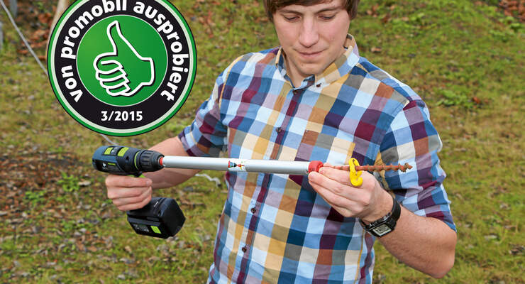 Aufsetzen muss man die kleinen Schraubheringe mit der Hand.