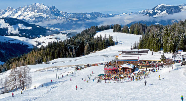 Das Skigebiet Laerchfilzkogel bei Fieberbrunn.