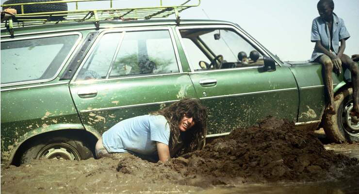Michael Martin und sein Peugeot 504 im Jahr 1986 in der Sahelzone