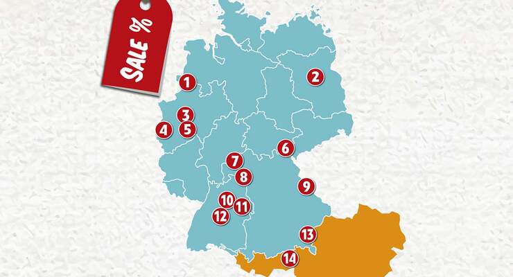 Outlets mit Stellplätzen