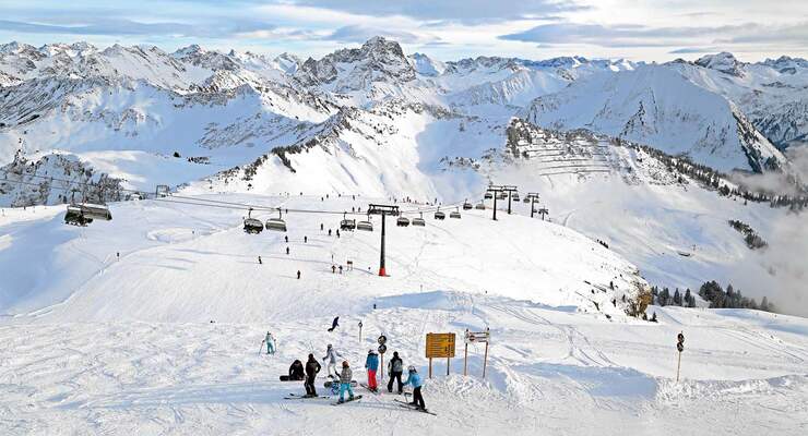 Pisten am Diedamskopf für Skifahrer und Snowboarder